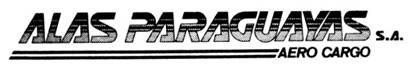 Alas Paraguayas Aero Cargo S.A.
Logo used by ALAS PARAGUAYAS AERO CARGO S.A. in the 1990s.
Keywords: ALAS PARAGUAYAS