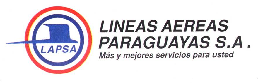 Lineas Aereas Paraguayas (90s colors)
This logo was adopted by LAP (Lineas Aereas Paraguayas) in 1993.
Keywords: LAPSA